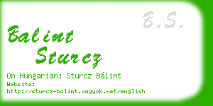 balint sturcz business card